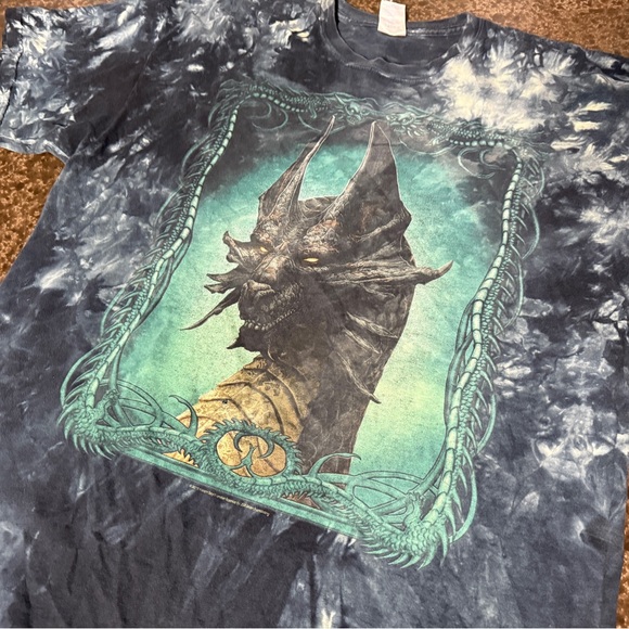 Vintage Sea Dragon Blue Tie-Dye T-Shirt - Picture 2 of 3